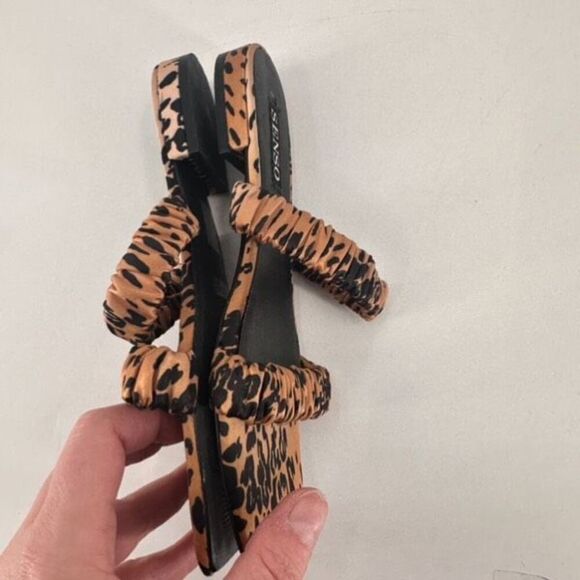 Senso Harley II Leopard Satin Slides size 7 Square Toe Animal Jungle Size 37 - Picture 5 of 10